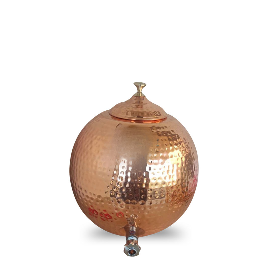 Pure Copper Water Potwith Brass Tap & Knob